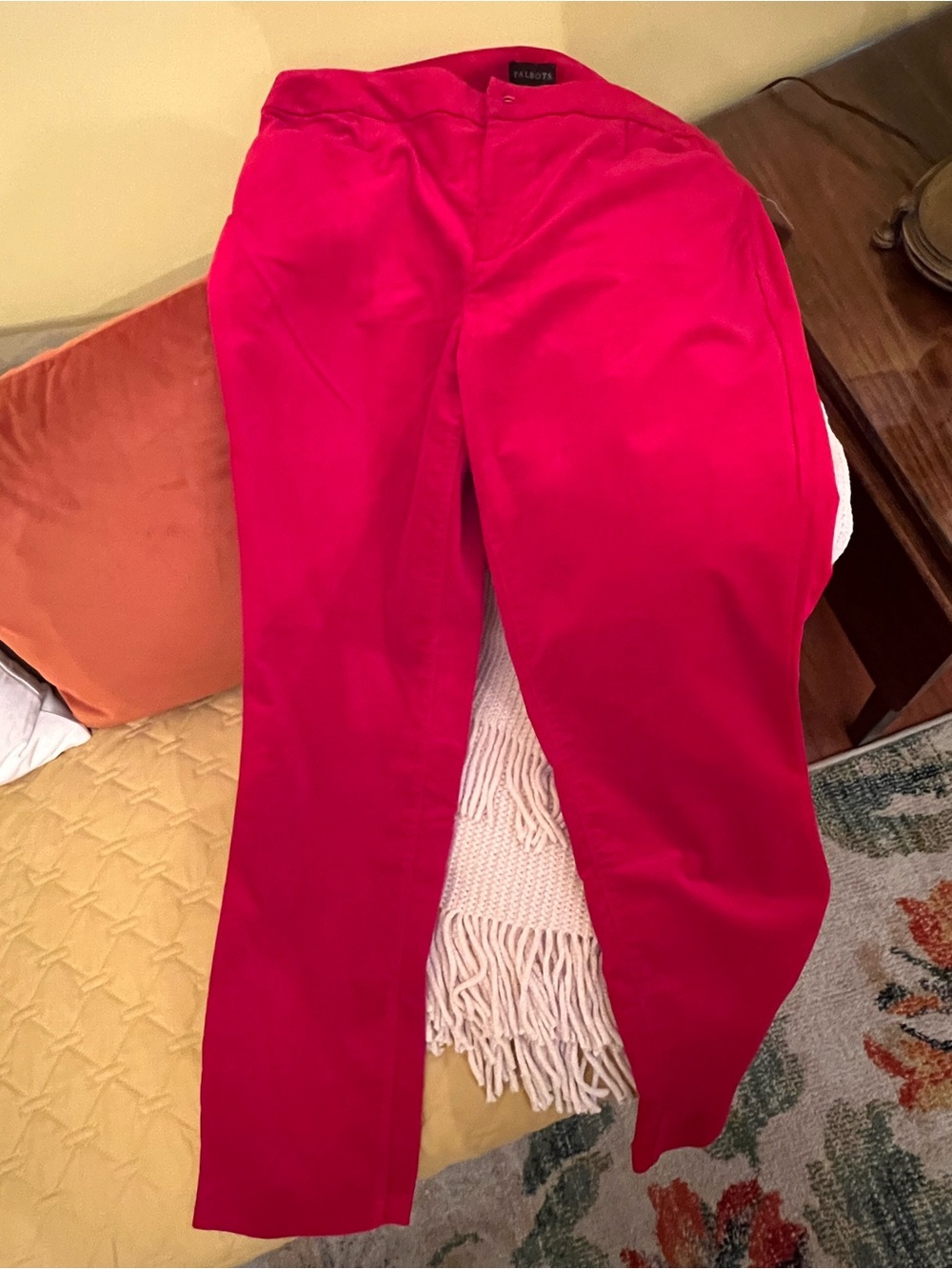 Talbots Velveteen Red Straight-Leg Pants